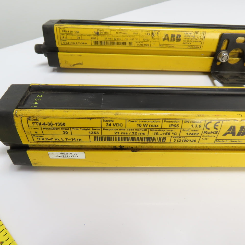 ABB FRII-4-30-1350 /FTII-4-30-1350 Safety Light Curtain Transmitter Receiver Set