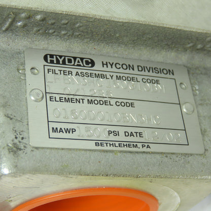 Hydac LFBN3HC160G10BM Filter Assembly 1500PSI 1-1/4" NPT