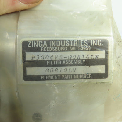 Zinga Industries P3G04VE-G0810LN Hydraulic Filter Assembly NEW