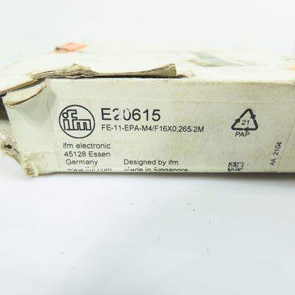 IFM FE-11-EPA-M4/F16X0,265/2M E20615 Fiber Optic Cable M4 Threaded Head 2m NEW