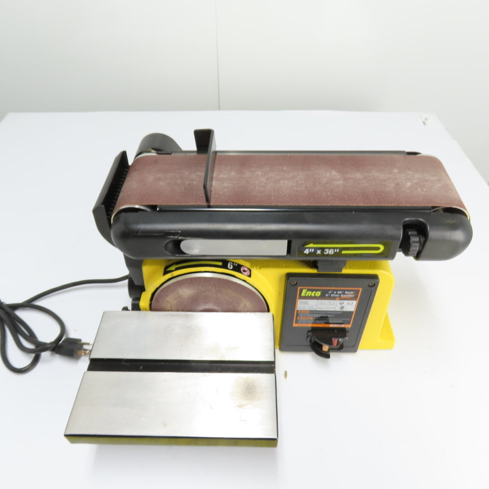 Enco 32739062 36" x 4" Horizontal & Vertical Sander W/ 6" Disc 120V 1Ph 1/2HP