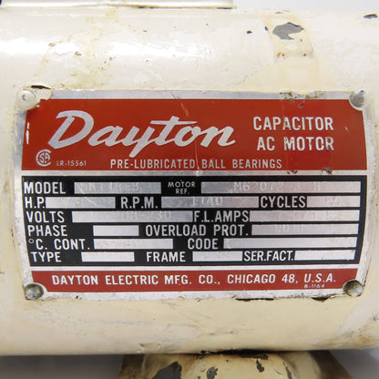 Dayton 5K118-B 1/3HP Electric Motor 115/208-230V 1Ph 1140RPM 56 Frame