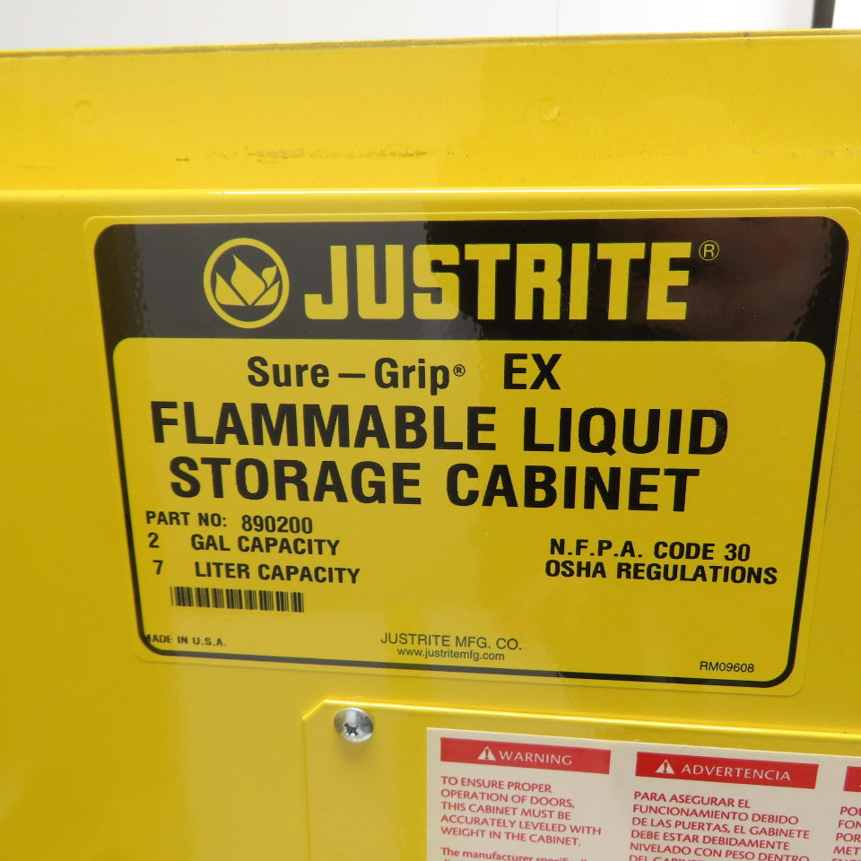 Justrite 890200 2 Gallon Flammable Liquid Storage Cabinet 17" x 8" x 22"