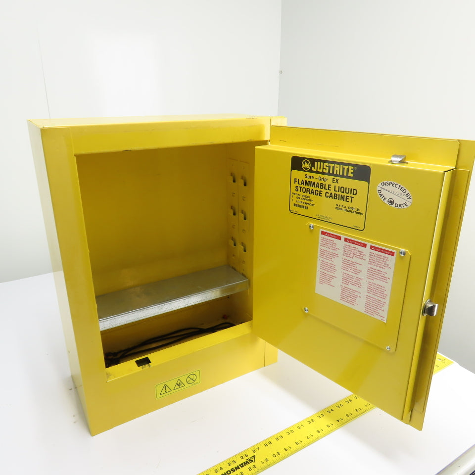 Justrite 890200 2 Gallon Flammable Liquid Storage Cabinet 17" x 8" x 22"