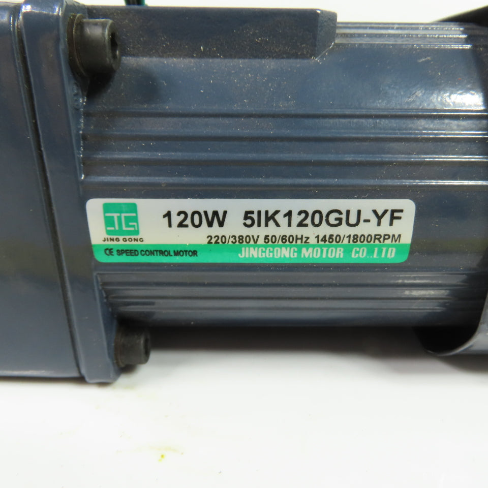 Jinggong 5IK120GU-YF 120W Gear Motor 220/380V 3Ph 1800RPM 25:1 Ratio