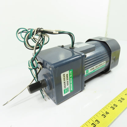 Jinggong 5IK120GU-YF 120W Gear Motor 220/380V 3Ph 1800RPM 25:1 Ratio