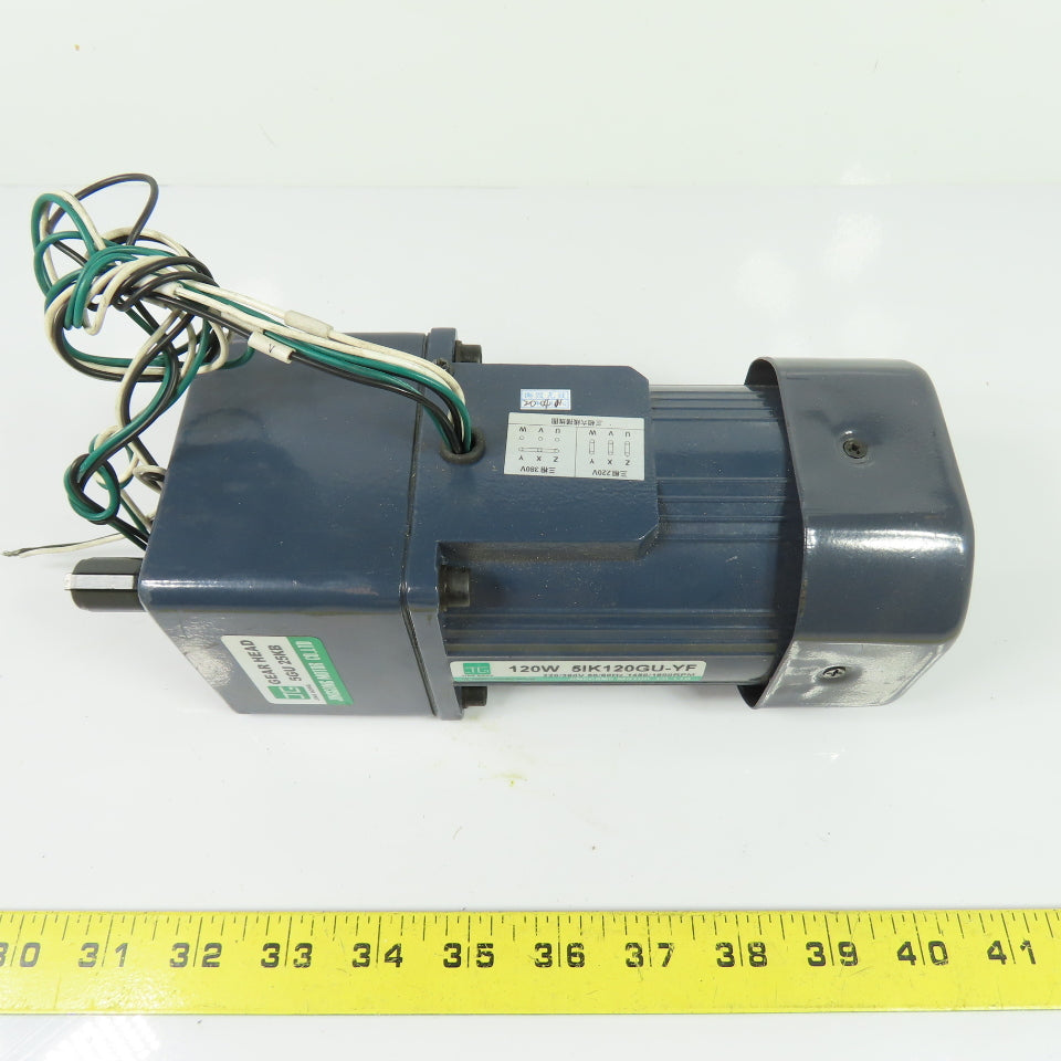 Jinggong 5IK120GU-YF 120W Gear Motor 220/380V 3Ph 1800RPM 25:1 Ratio