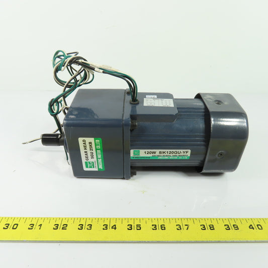 Jinggong 5IK120GU-YF 120W Gear Motor 220/380V 3Ph 1800RPM 25:1 Ratio