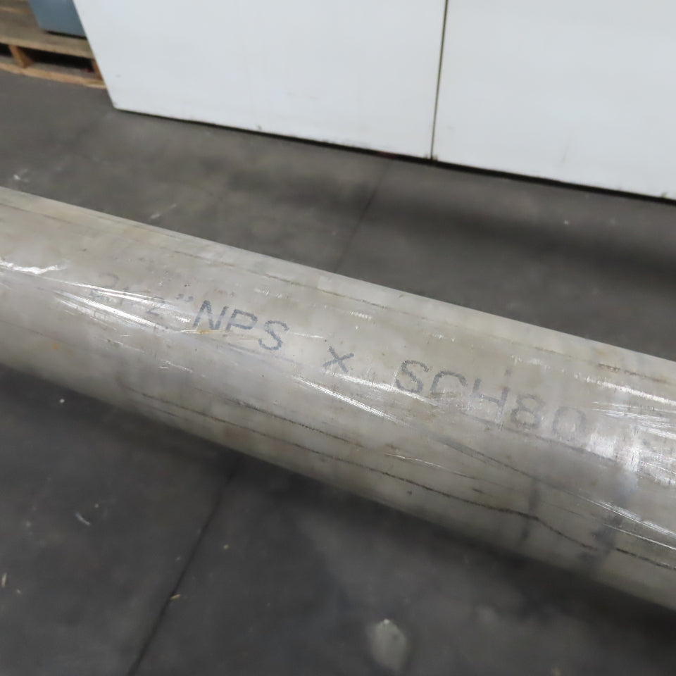 Merit 2-1/2" Sch 80 Stainless Steel Seamless Pipe SA312 0.2900" Thick Wall 16'