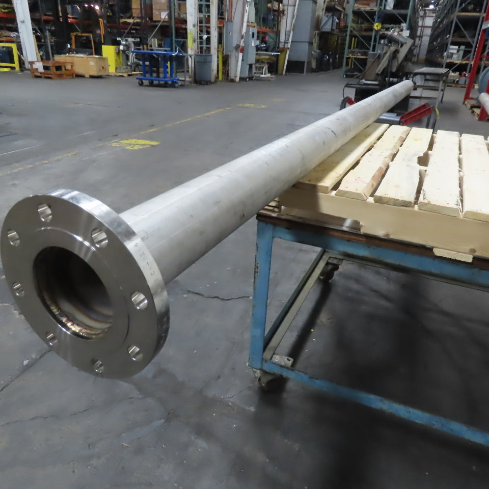4" Flange Mount Stainless Steel Bulk Material Suction Draw Tube 12' OAL