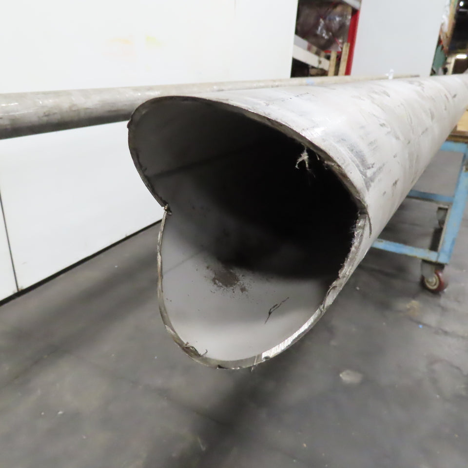 4" Flange Mount Stainless Steel Bulk Material Suction Draw Tube 12' OAL