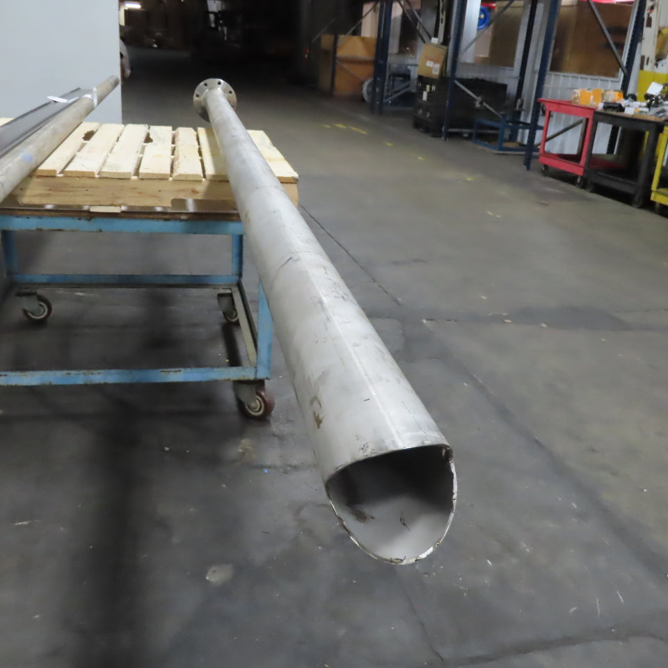 4" Flange Mount Stainless Steel Bulk Material Suction Draw Tube 12' OAL