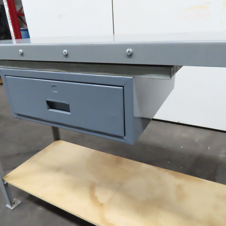 48" x 24" x 36" Tall Single Drawer Industrial Work Bench Desk Assembly Table
