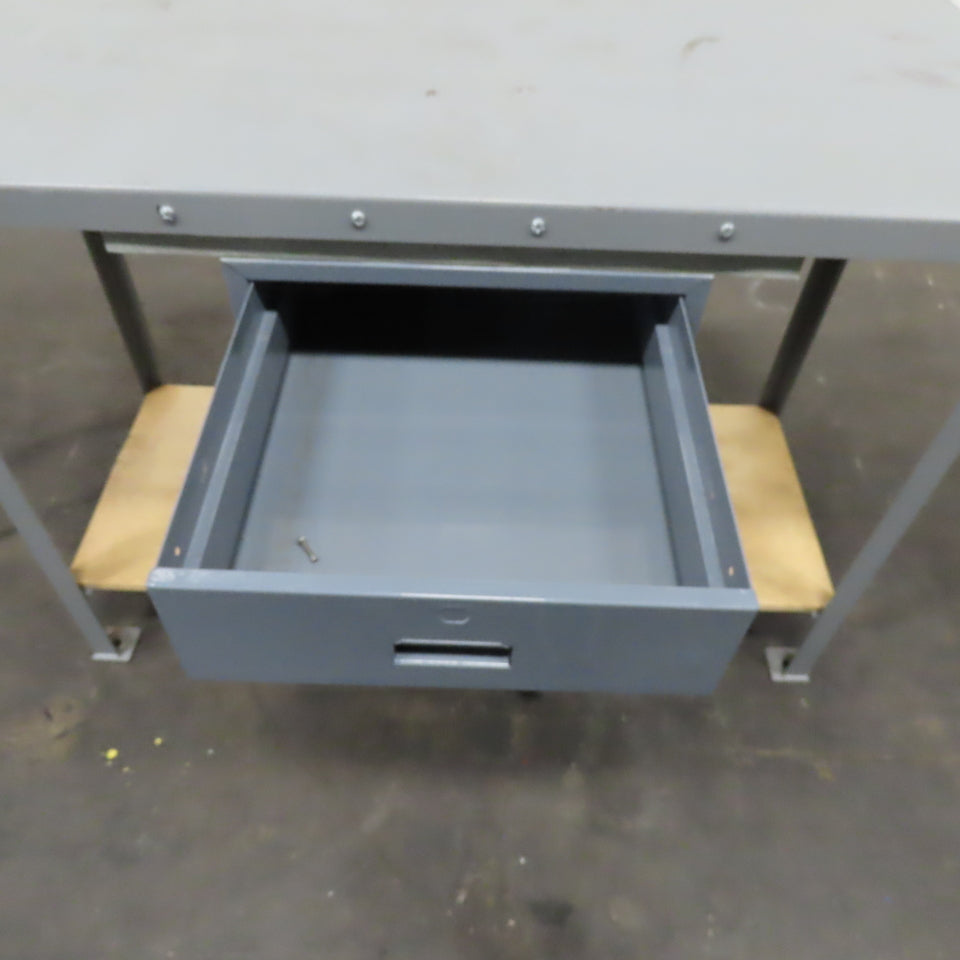 48" x 24" x 36" Tall Single Drawer Industrial Work Bench Desk Assembly Table