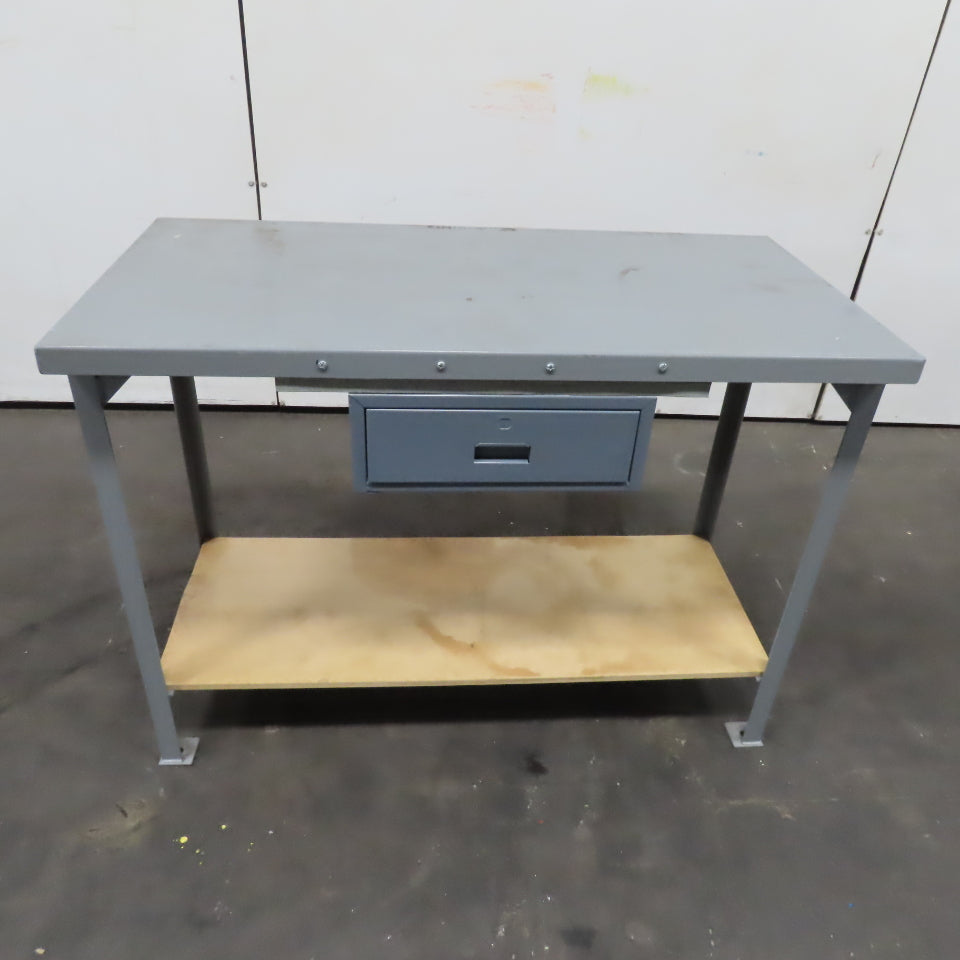 48" x 24" x 36" Tall Single Drawer Industrial Work Bench Desk Assembly Table