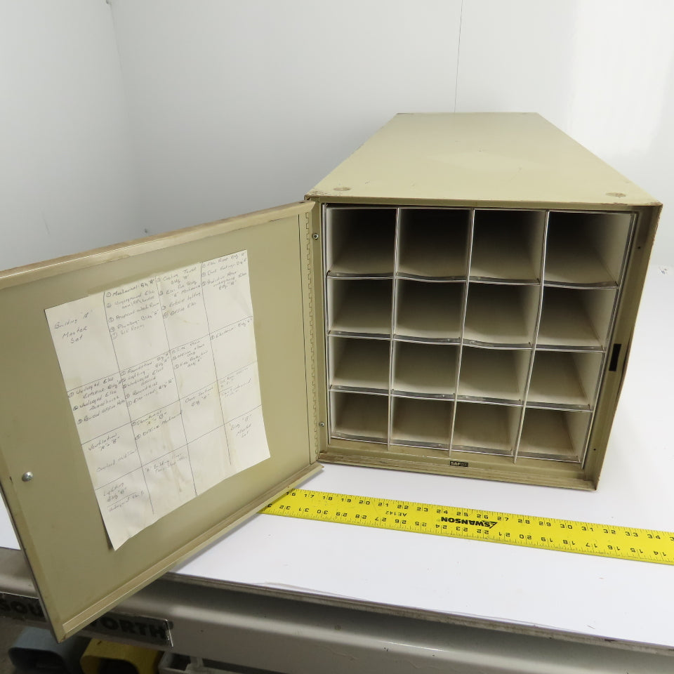 Safco 16-Compartment Metal Blueprint Document Roll File Cabinet 44"x15"x15.5"