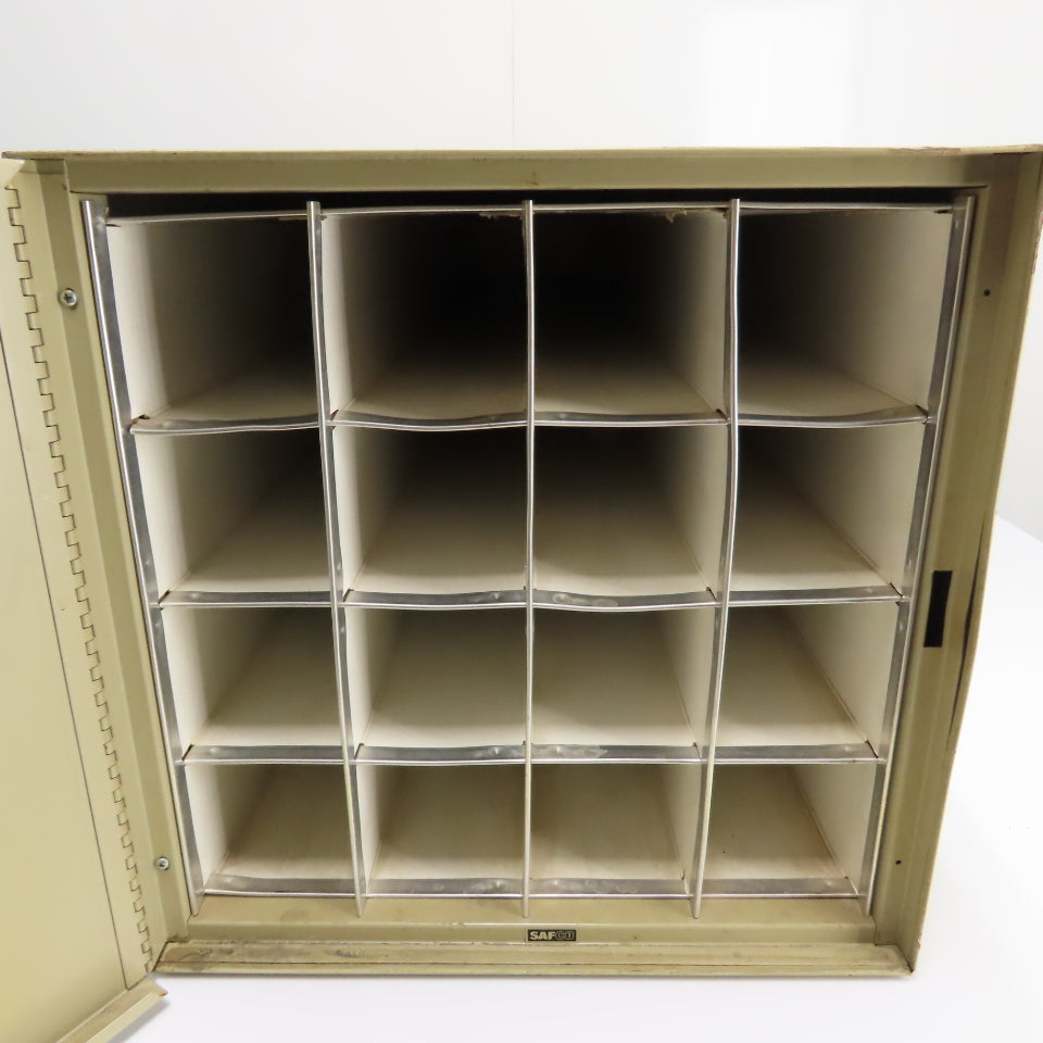 Safco 16-Compartment Metal Blueprint Document Roll File Cabinet 44"x15"x15.5"