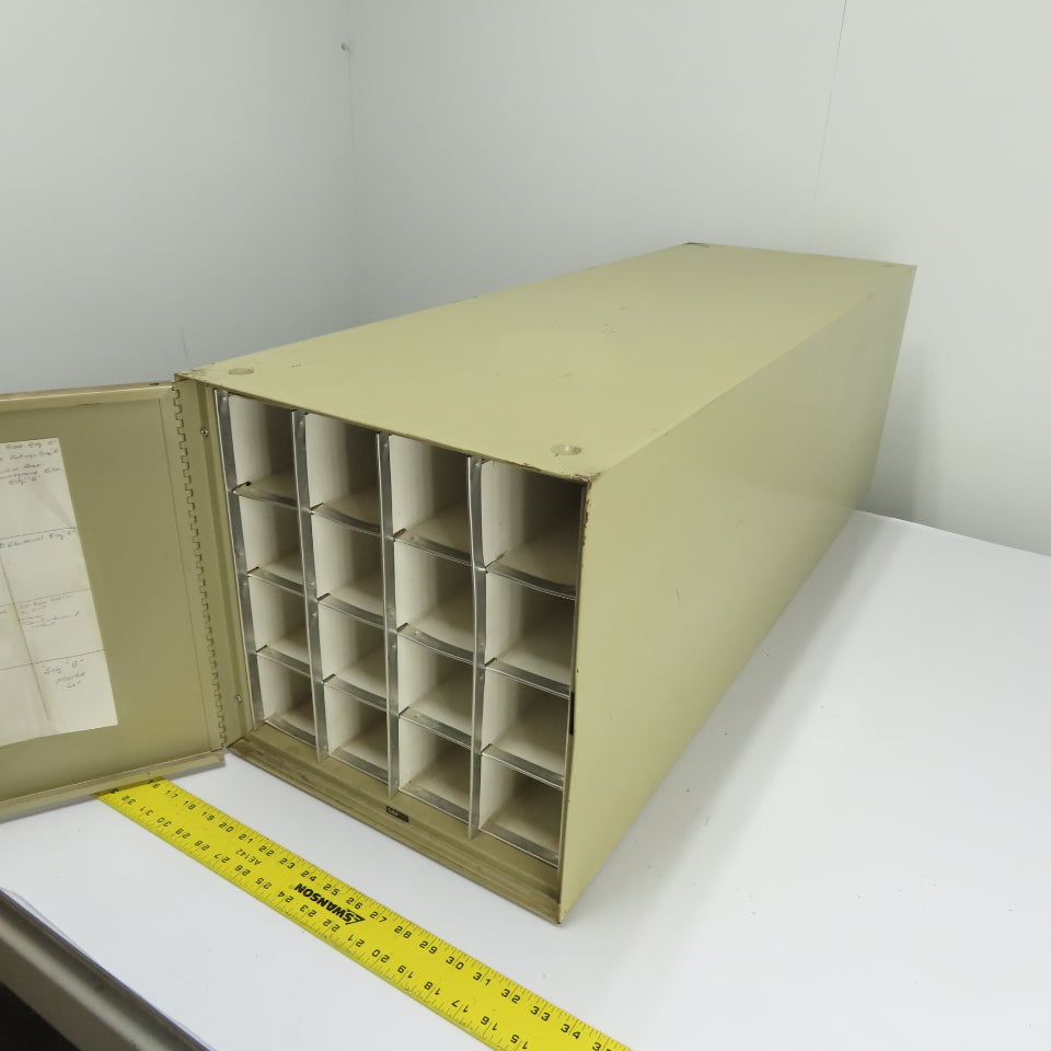 Safco 16-Compartment Metal Blueprint Document Roll File Cabinet 44"x15"x15.5"