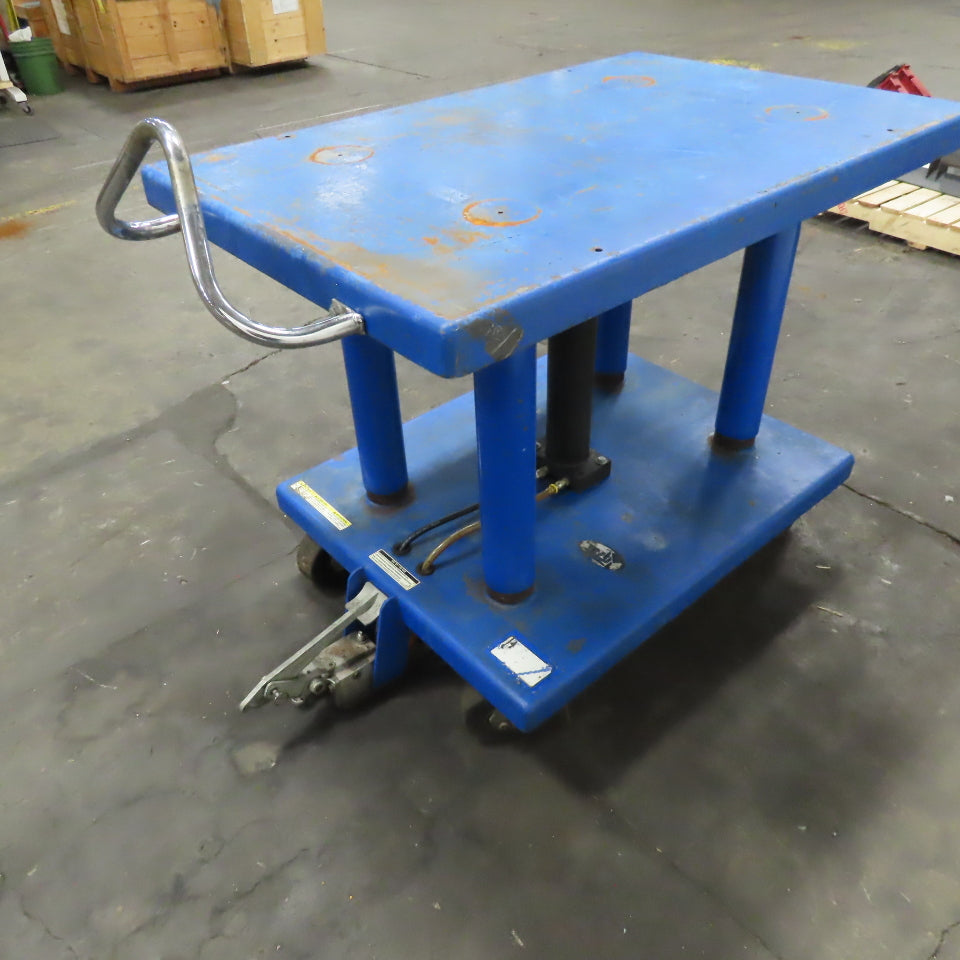 Vestil HT-60-2436 3 Ton 48" x 32" Foot Powered Lift Table Die Cart 37"-55" Lift