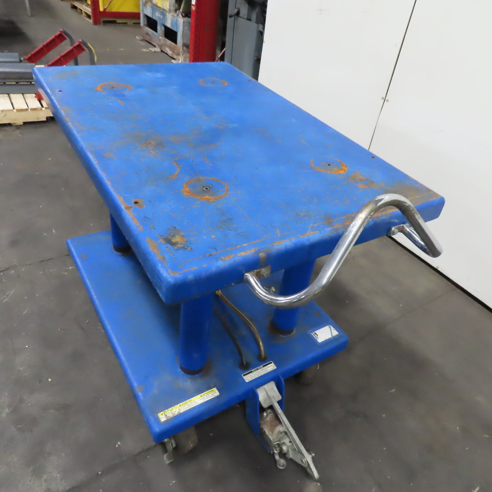 Vestil HT-60-2436 3 Ton 48" x 32" Foot Powered Lift Table Die Cart 37"-55" Lift