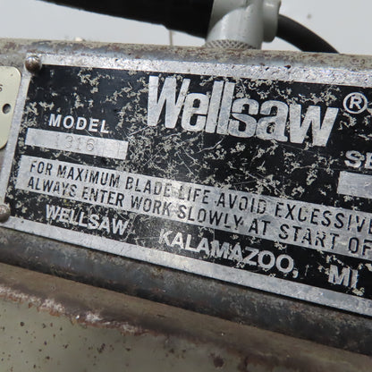 Wellsaw 1316 Swivel Head Miter Cut Band Saw 480V 3Ph W/ In/Out Feed Conveyors