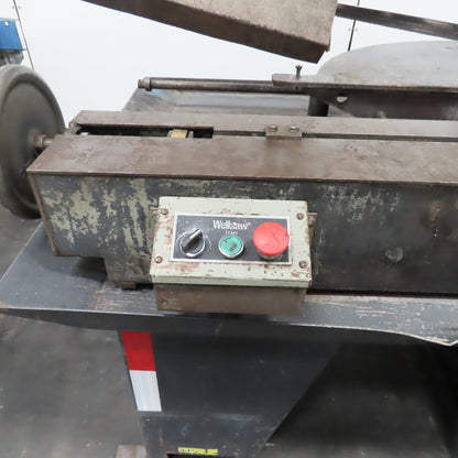 Wellsaw 1316 Swivel Head Miter Cut Band Saw 480V 3Ph W/ In/Out Feed Conveyors