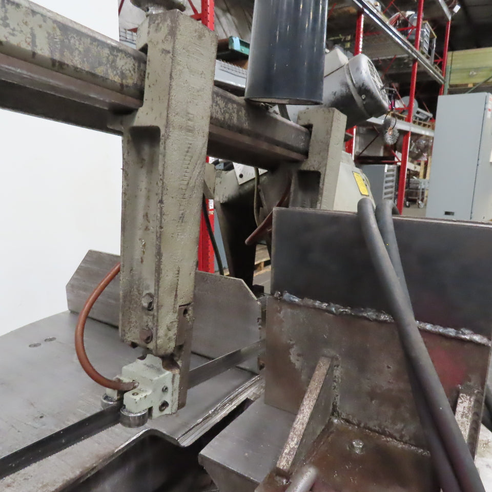 Wellsaw 1316 Swivel Head Miter Cut Band Saw 480V 3Ph W/ In/Out Feed Conveyors