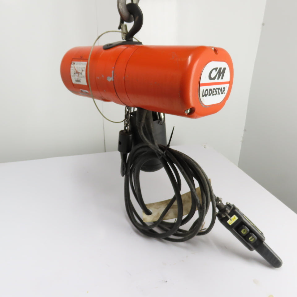 CM Lodestar B-2 1/4 Ton Electric Chain Hoist 480V 3Ph 10' Lift 5/16FPM 2-Speed