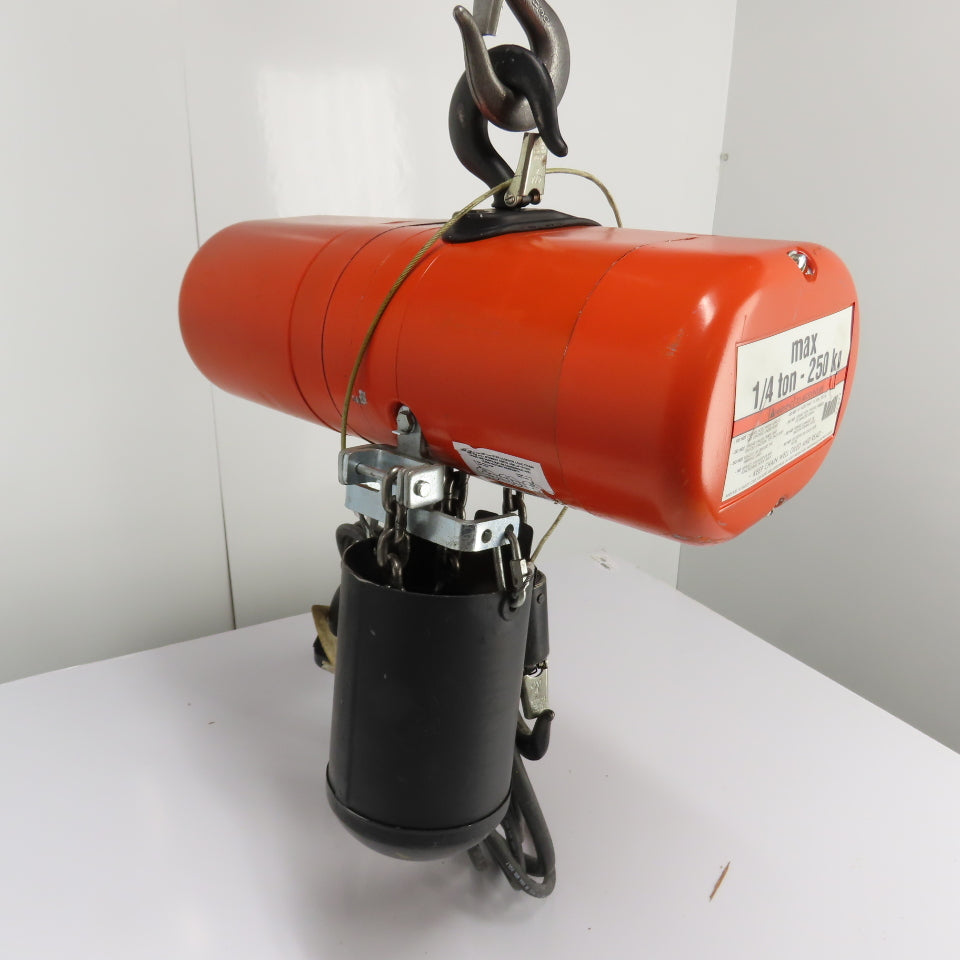 CM Lodestar B-2 1/4 Ton Electric Chain Hoist 480V 3Ph 10' Lift 5/16FPM 2-Speed