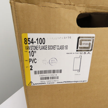 Spears 854-100 Van Stone Flange Socket Class 150 10" PVC Lot of 2