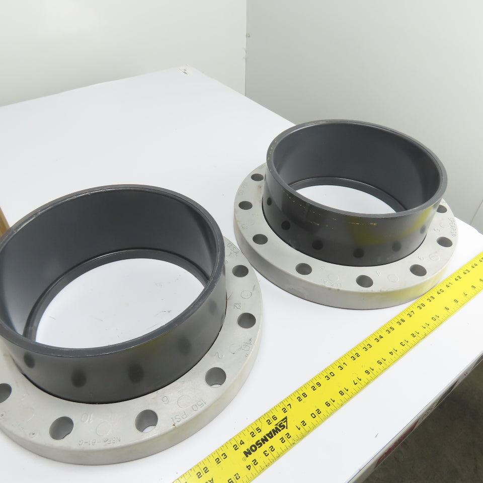 Spears 854-100 Van Stone Flange Socket Class 150 10" PVC Lot of 2