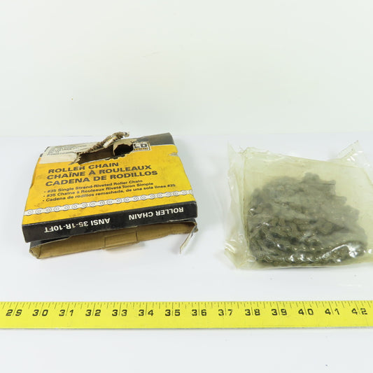 35-1R-10FT ANSI #35 Single Strand Riveted Roller Chain 10ft
