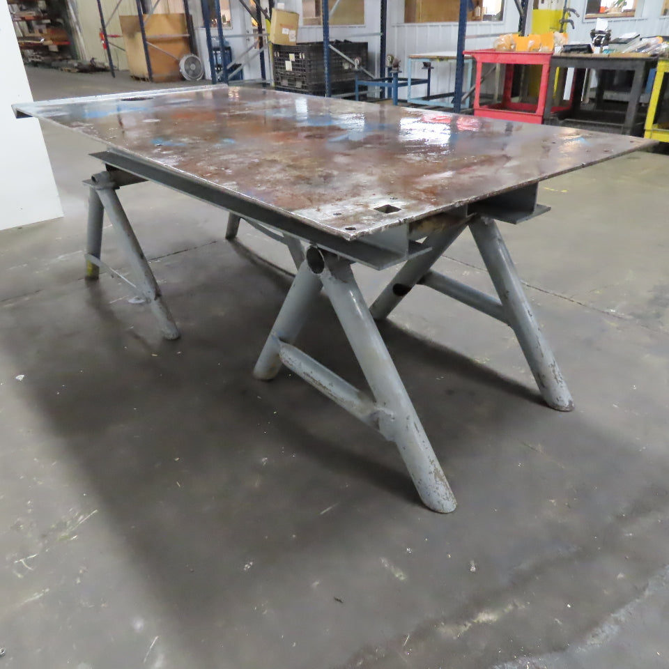 48" x 96" Custom Made Heavy Steel Welding Table Work Bench 35" Tall