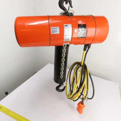 CM Lodestar Model L 1Ton 2000LB Electric Chain Hoist 20' Lift 16FPM 3Ph 230/460V