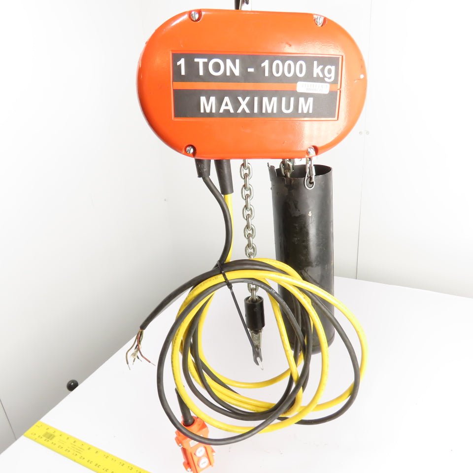 CM Lodestar Model L 1Ton 2000LB Electric Chain Hoist 20' Lift 16FPM 3Ph 230/460V