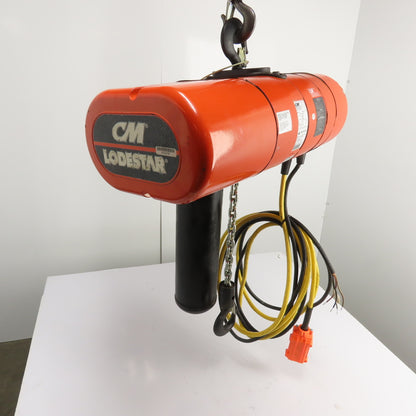 CM Lodestar Model L 1Ton 2000LB Electric Chain Hoist 20' Lift 16FPM 3Ph 230/460V