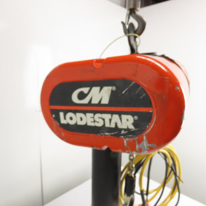CM Lodestar Model L 1Ton 2000LB Electric Chain Hoist 20' Lift 16FPM 3Ph 230/460V