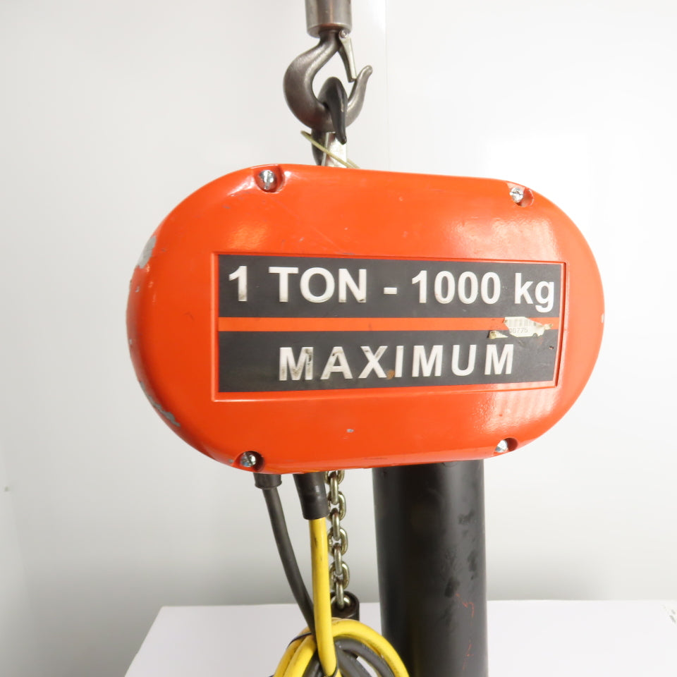 CM Lodestar Model L 1Ton 2000LB Electric Chain Hoist 20' Lift 16FPM 3Ph 230/460V