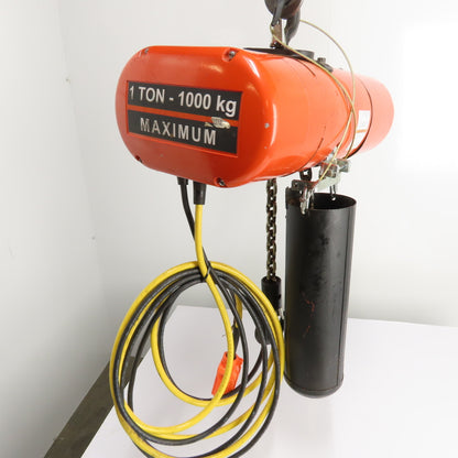 CM Lodestar Model L 1Ton 2000LB Electric Chain Hoist 20' Lift 16FPM 3Ph 230/460V