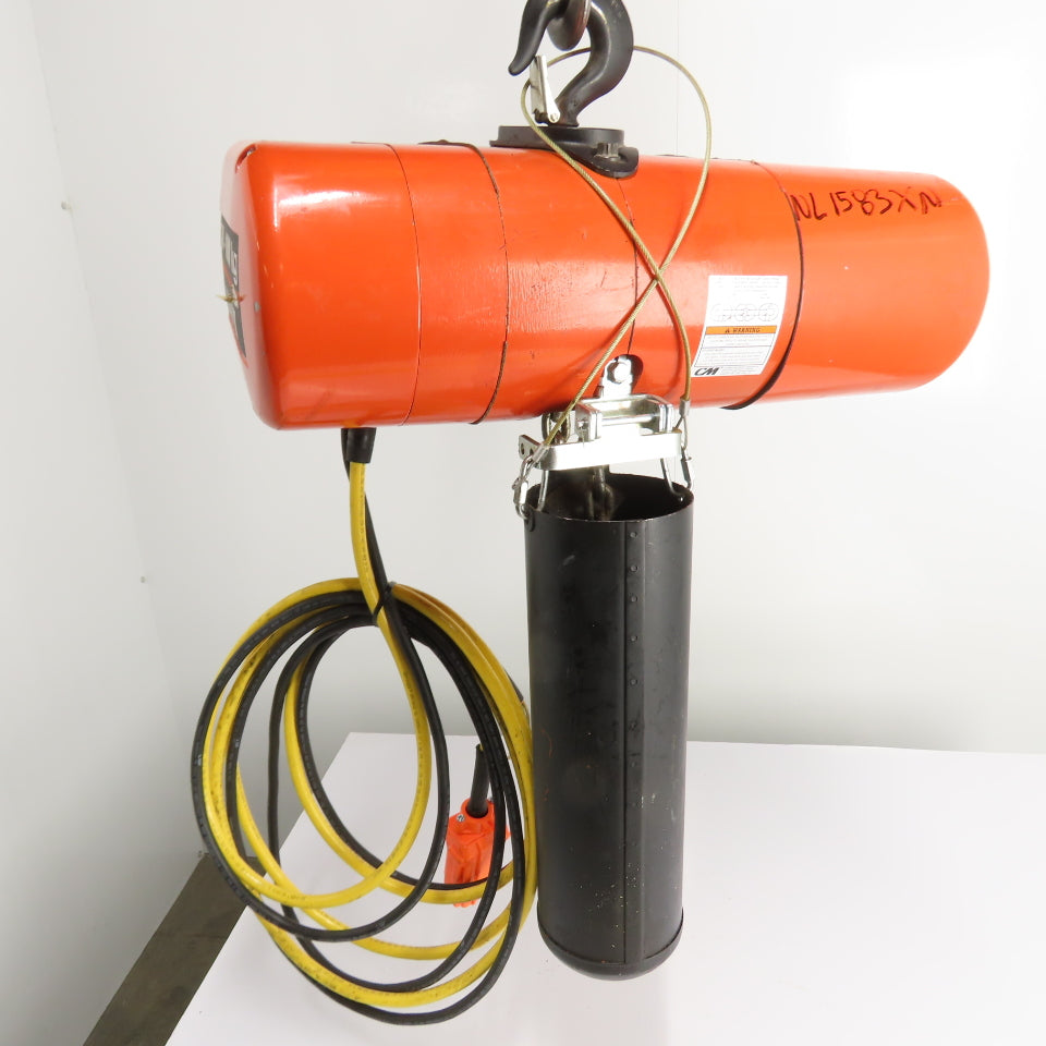 CM Lodestar Model L 1Ton 2000LB Electric Chain Hoist 20' Lift 16FPM 3Ph 230/460V
