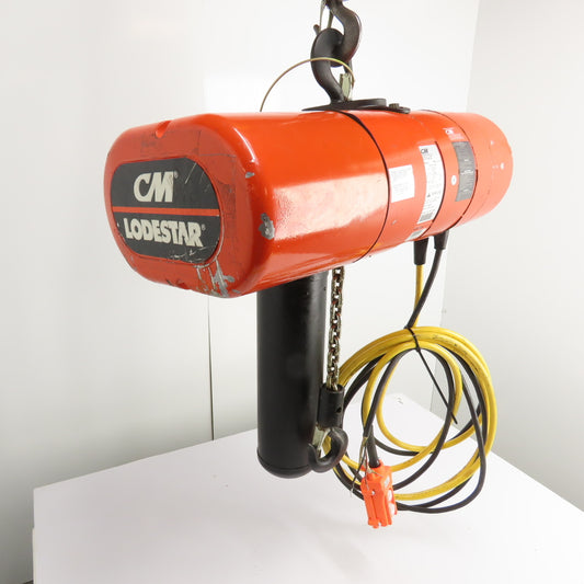 CM Lodestar Model L 1Ton 2000LB Electric Chain Hoist 20' Lift 16FPM 3Ph 230/460V