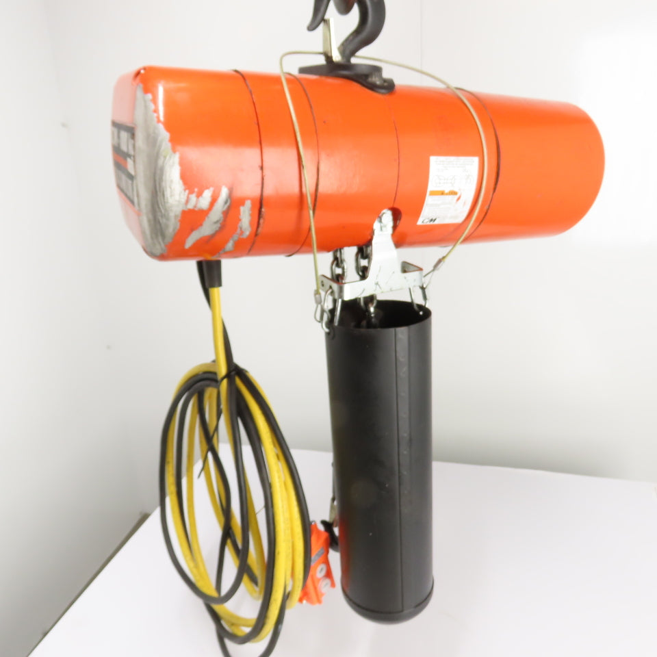 CM Lodestar Model L 1Ton 2000LB Electric Chain Hoist 20' Lift 16FPM 3Ph 230/460V