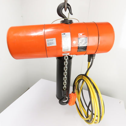 CM Lodestar Model L 1Ton 2000LB Electric Chain Hoist 20' Lift 16FPM 3Ph 230/460V