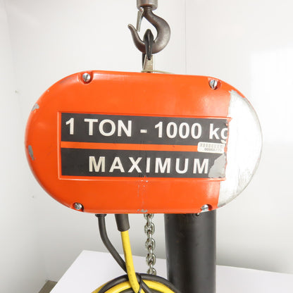 CM Lodestar Model L 1Ton 2000LB Electric Chain Hoist 20' Lift 16FPM 3Ph 230/460V