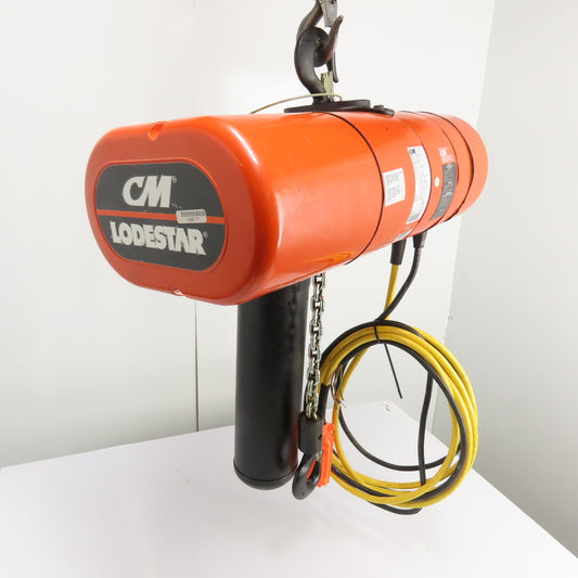 CM Lodestar Model L 1Ton 2000LB Electric Chain Hoist 20' Lift 16FPM 3Ph 230/460V
