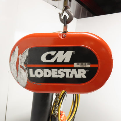 CM Lodestar Model L 1Ton 2000LB Electric Chain Hoist 20' Lift 16FPM 3Ph 230/460V