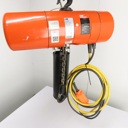 CM Lodestar Model L 1Ton 2000LB Electric Chain Hoist 20' Lift 16FPM 3Ph 230/460V