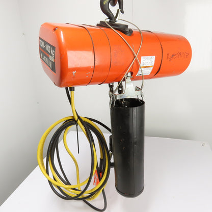 CM Lodestar Model L 1Ton 2000LB Electric Chain Hoist 20' Lift 16FPM 3Ph 230/460V