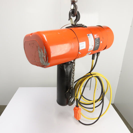 CM Lodestar Model L 1Ton 2000LB Electric Chain Hoist 20' Lift 16FPM 3Ph 230/460V