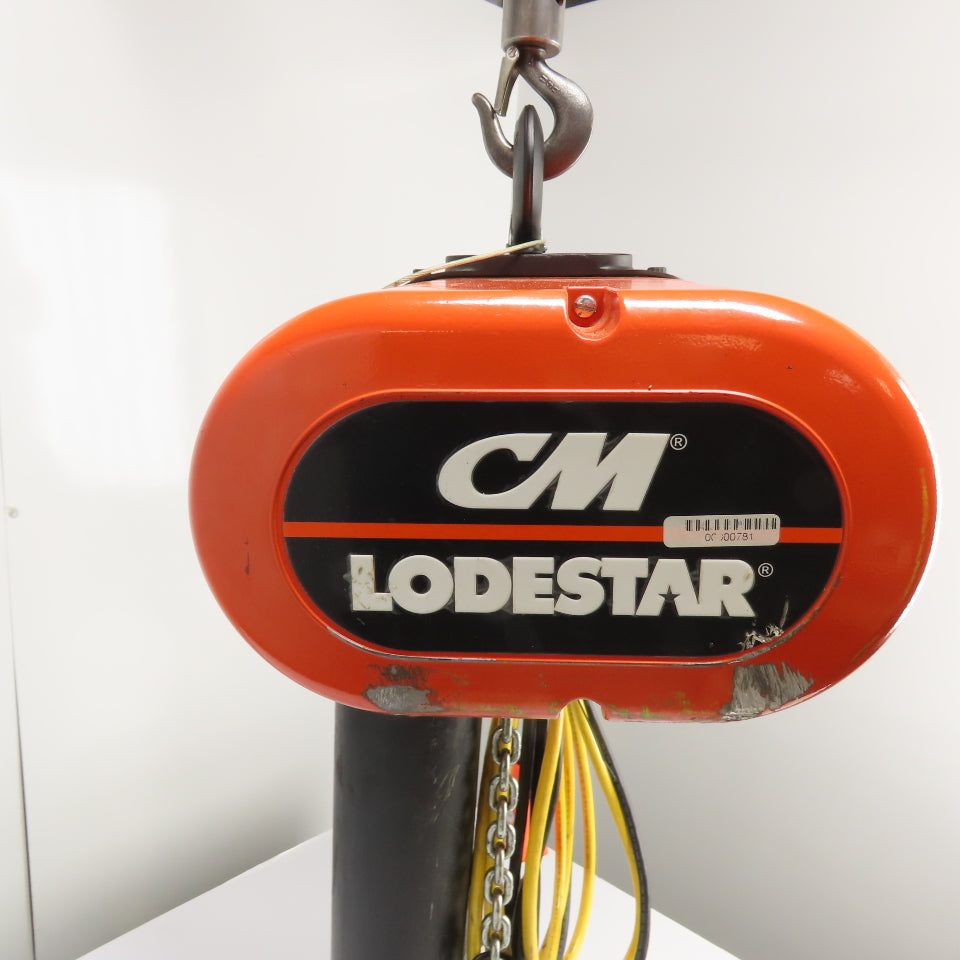 CM Lodestar Model L 1Ton 2000LB Electric Chain Hoist 20' Lift 16FPM 3Ph 230/460V